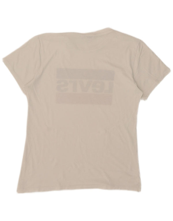 Levi's T-Shirt Graphique Femme UK 14 Blanc Moyen