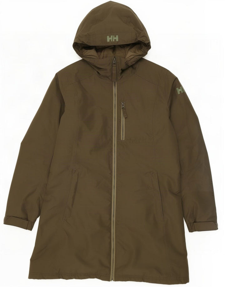 Helly Hansen Manteau rembourré à capuche pour femme UK 14 Medium Kaki Polyester