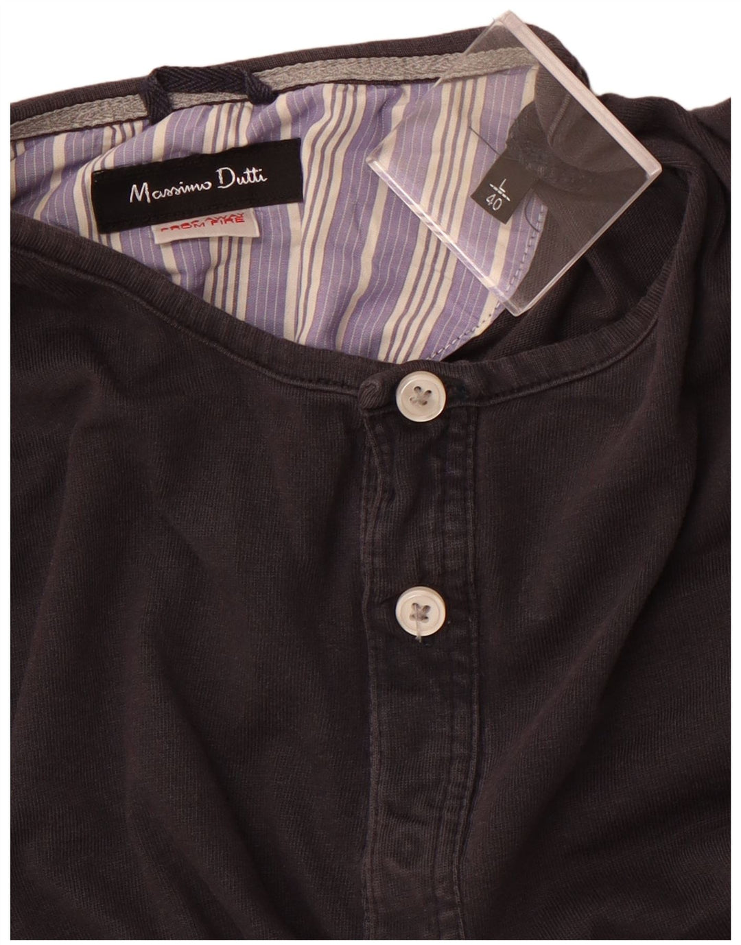 MASSIMO DUTTI T-Shirt Homme Haut Large Bleu Marine