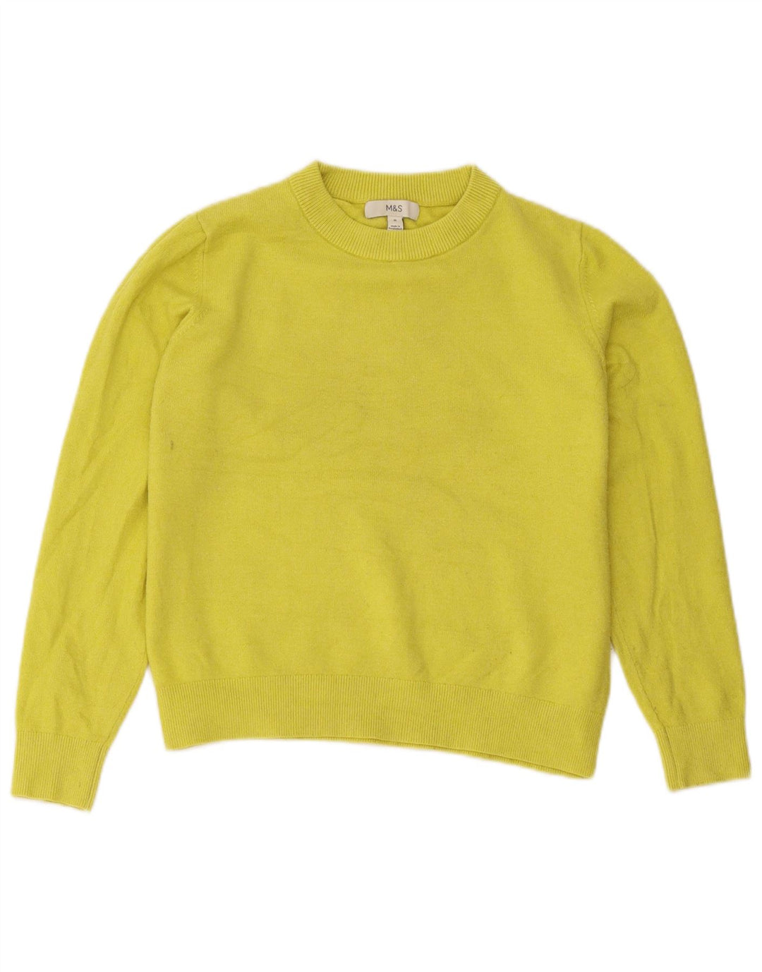 Marks & Spencer Pull à col rond pour femme UK 14 Jaune moyen