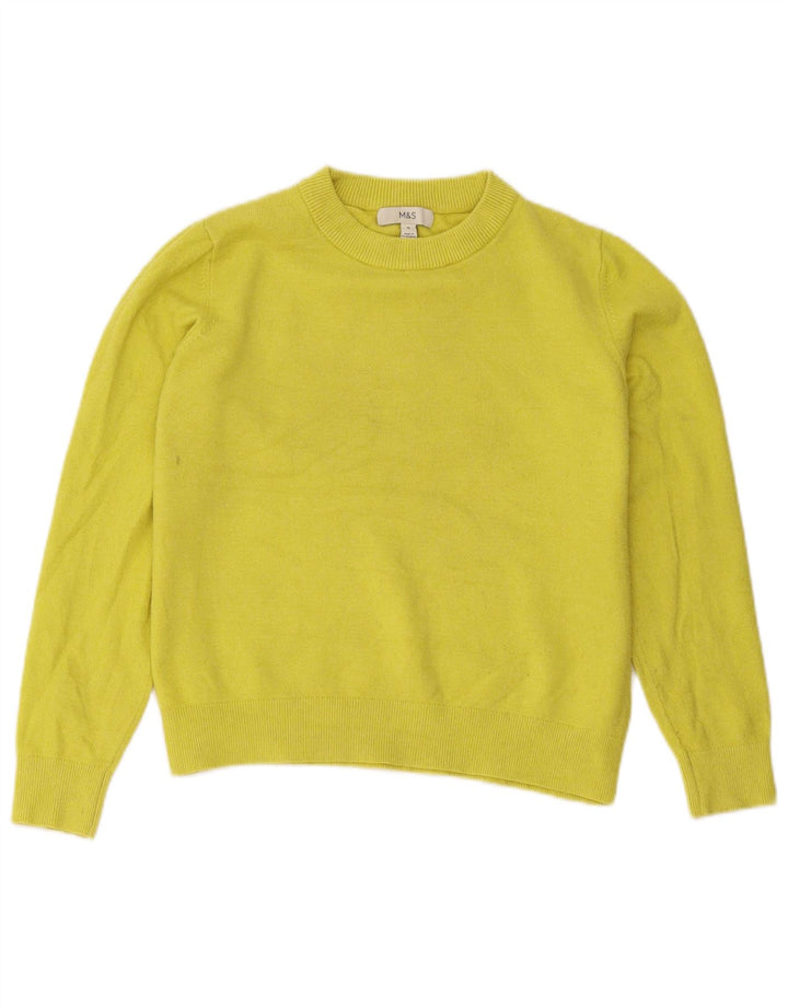 Marks & Spencer Pull à col rond pour femme UK 14 Jaune moyen