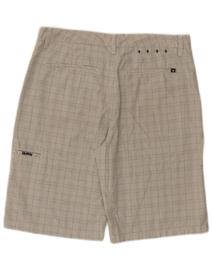 Hurley Short Chino Homme W32 Beige Moyen à Carreaux Polyester
