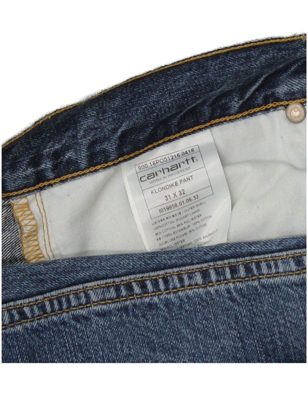 CARHARTT Jean fuselé Klondike homme W31 L25 bleu coton