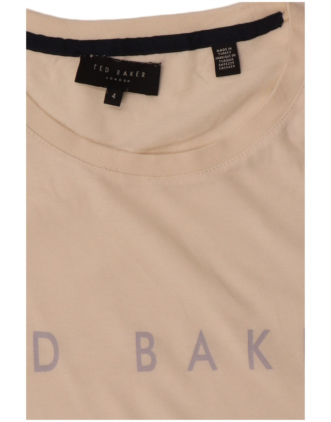 Ted Baker T-shirt graphique pour hommes Taille 4 Grand Blanc
