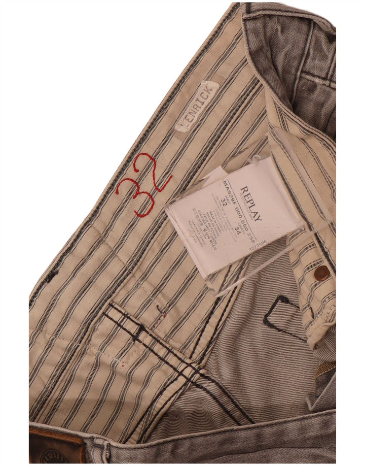 Replay Short En Jean Lenrick Femme W32 Gris Moyen Coton