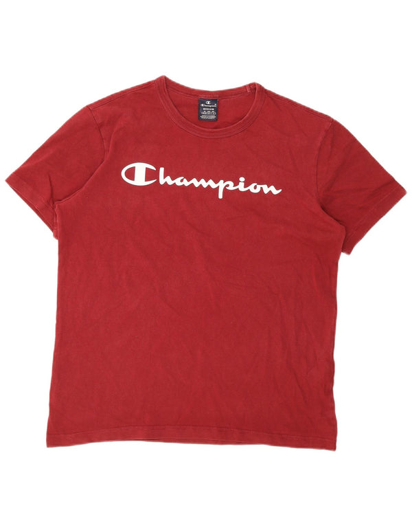 Champion T-Shirt Graphique Homme Rouge Moyen Coton