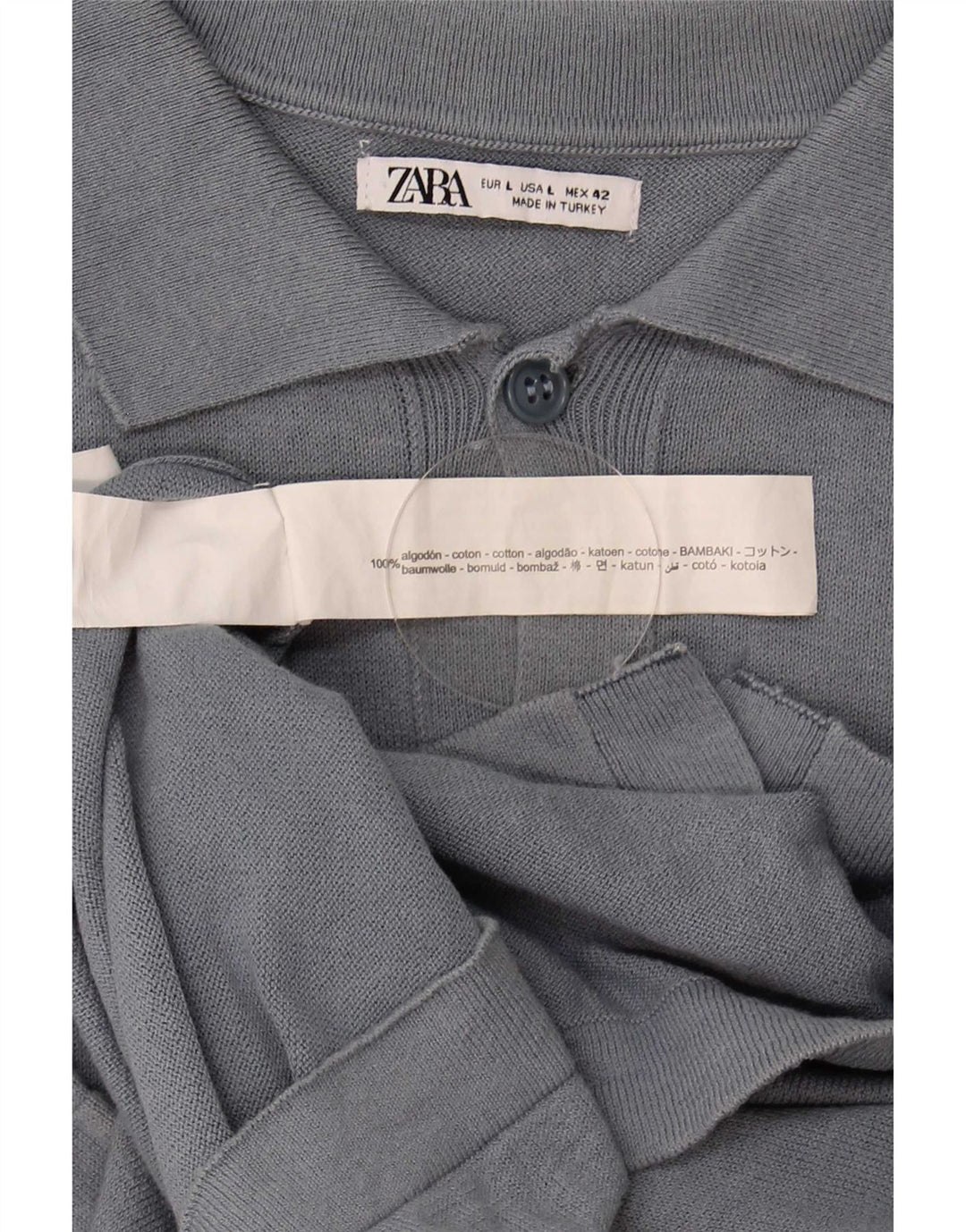 Zara Cardigan à manches courtes pour hommes, pull en coton gris, grand