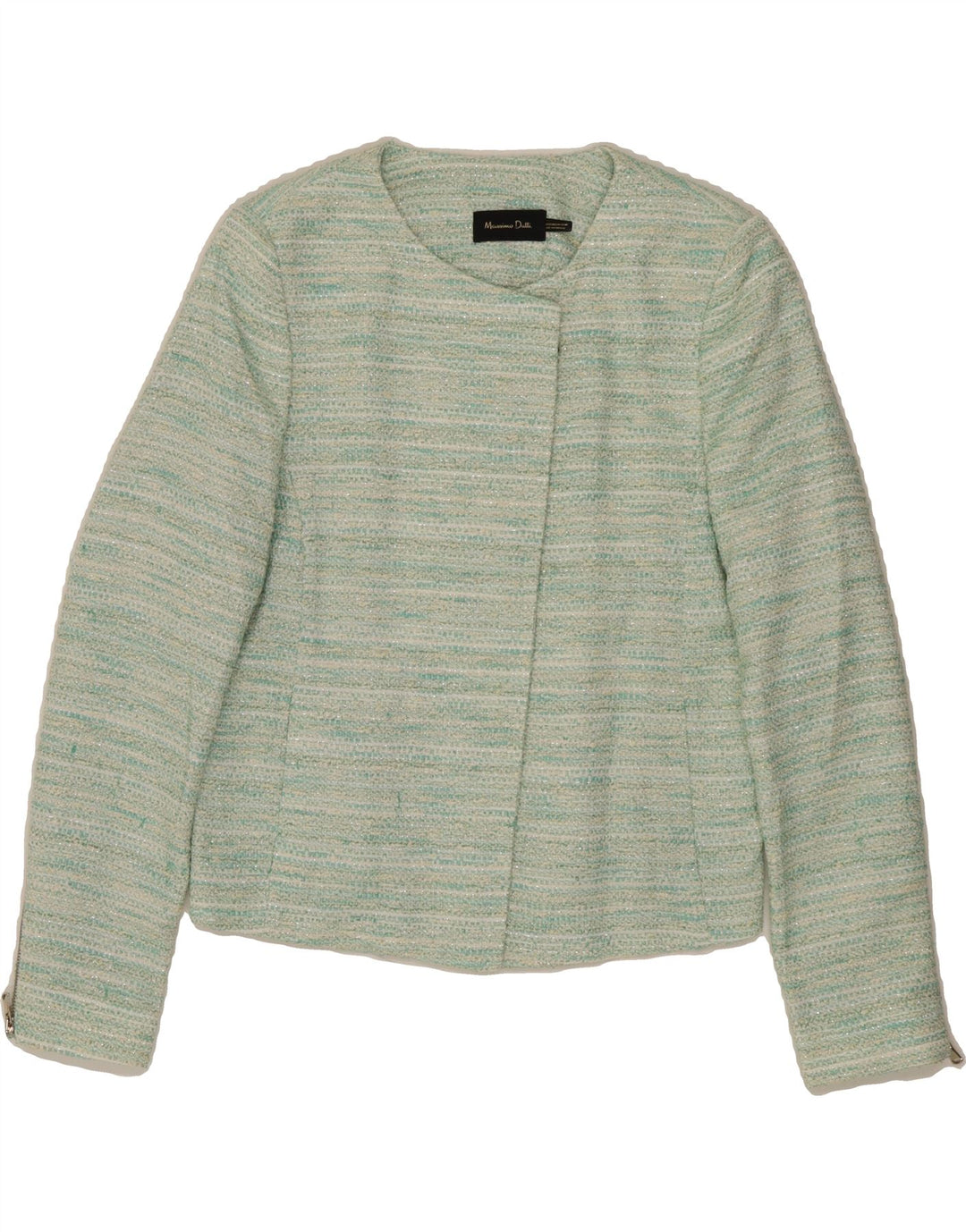 MASSIMO DUTTI Womens Full Zip Blazer Jacket EU 42 Large Green Flecked Vintage Massimo Dutti and Second-Hand Massimo Dutti from Messina Hembry 