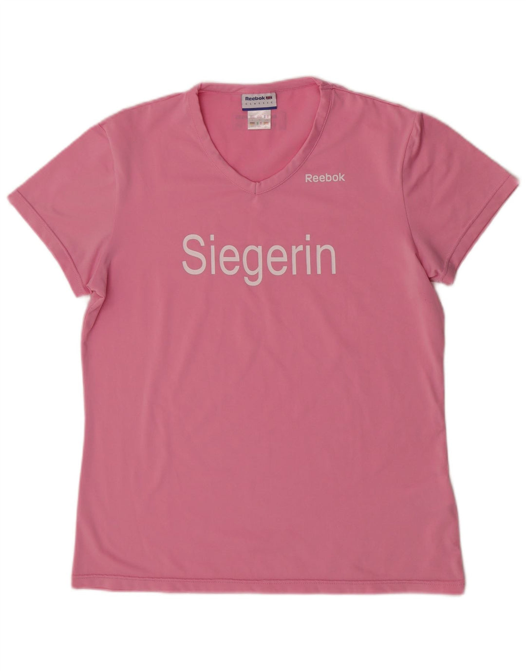 Reebok T-shirt graphique à manches courtes pour femme UK 14 Rose moyen Polyester