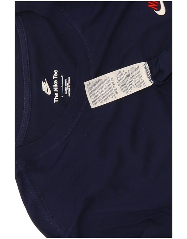Nike T-shirt pour homme en coton bleu marine Taille L