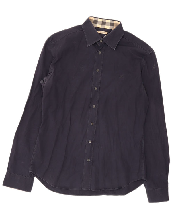 Burberry Chemise BRIT Large Bleu Marine Coton Homme