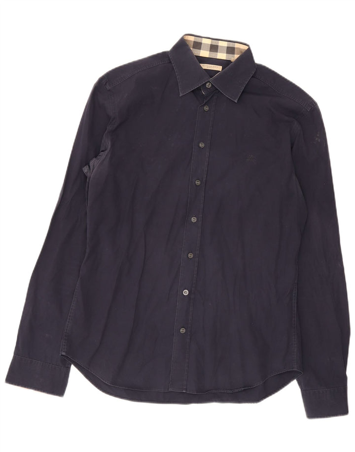 Burberry Chemise BRIT Large Bleu Marine Coton Homme