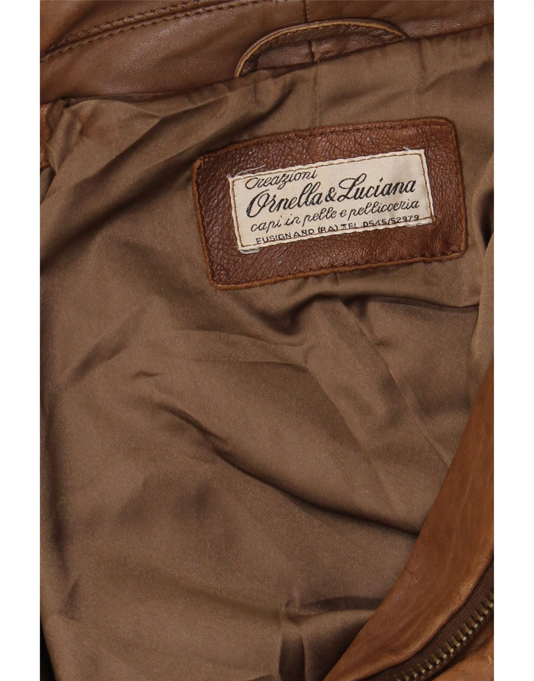 VINTAGE Veste en cuir homme UK 42 XL Marron