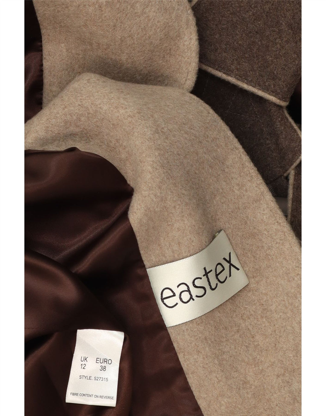 Eastex Manteau pour femme UK 12 Laine marron moyen