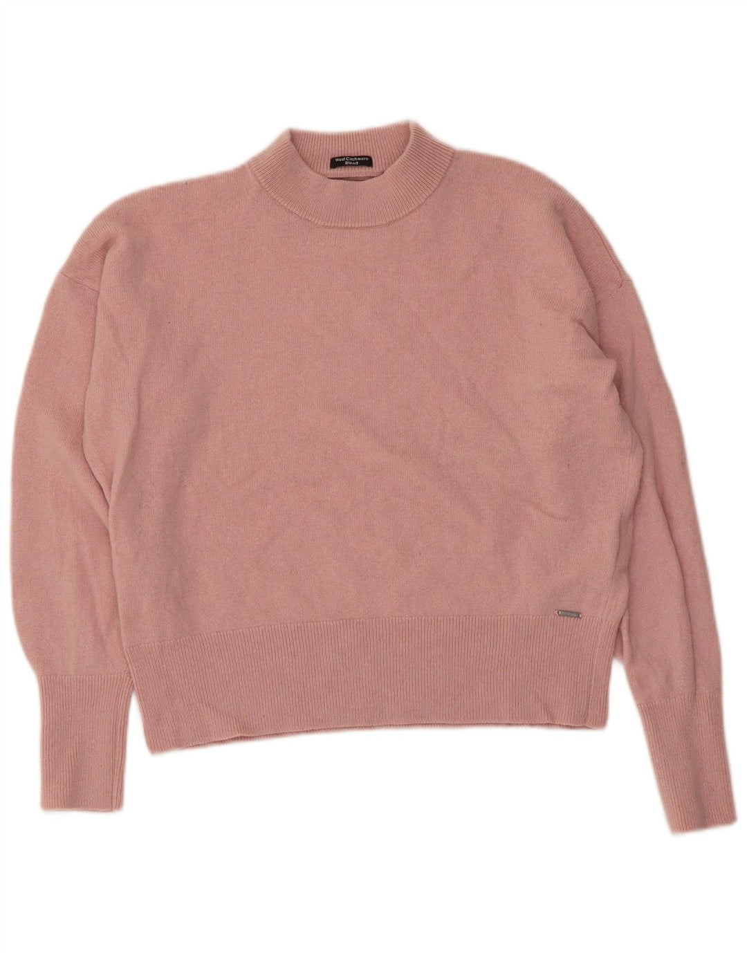 Superdry Pull court surdimensionné à col roulé pour femme UK 8 Petit Rose