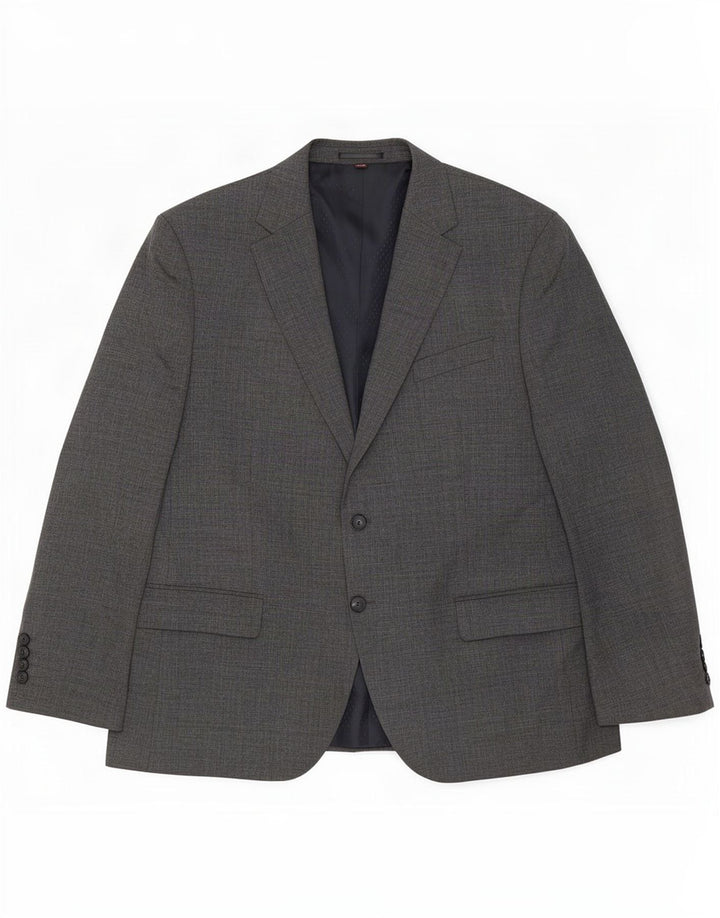 Marks & Spencer Veste blazer à 2 boutons pour homme Taille 44 2XL Gris Laine vierge