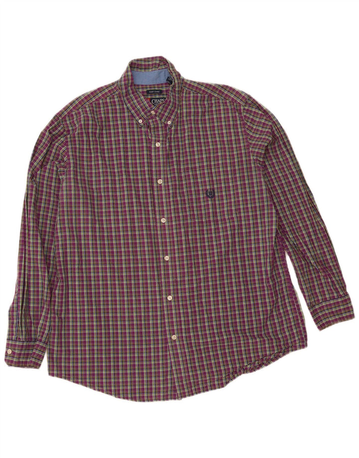 Chaps Chemise Homme Easy Care XL Violet Carreaux Coton