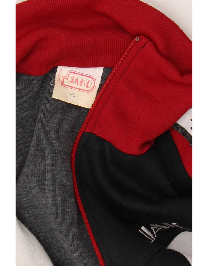 Jako Mens Graphic Survêtement Top Veste Grand Rouge Colourblock Années 90