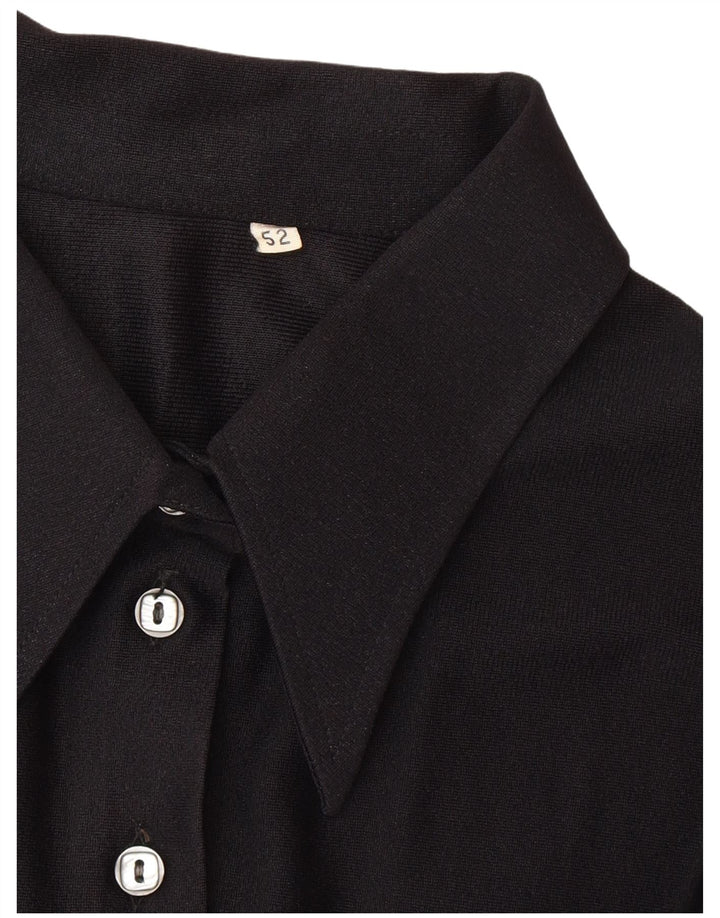 Chemisier chemise femme vintage IT 52 2XL Noir