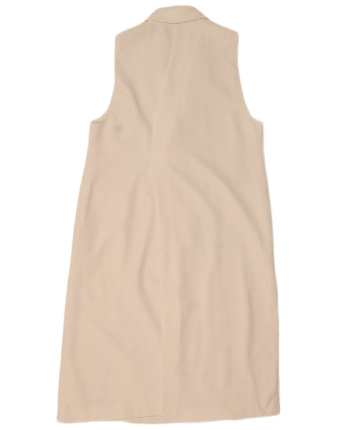 ZARA Manteau sans manches pour femme UK 20 2XL Blanc Polyester