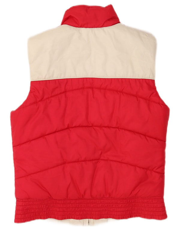Adidas Gilet rembourré réversible graphique pour femme UK 10 Small Rouge Colourblock