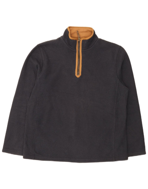 Mountain Warehouse Sweat-shirt à col zippé pour homme en coton bleu marine Taille L