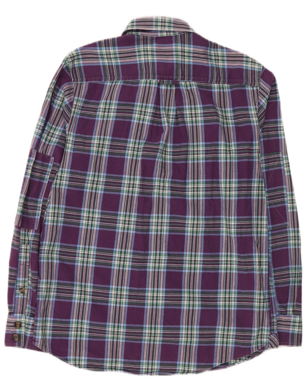 Crew Clothing Chemise classique en flanelle pour homme en coton à carreaux violet