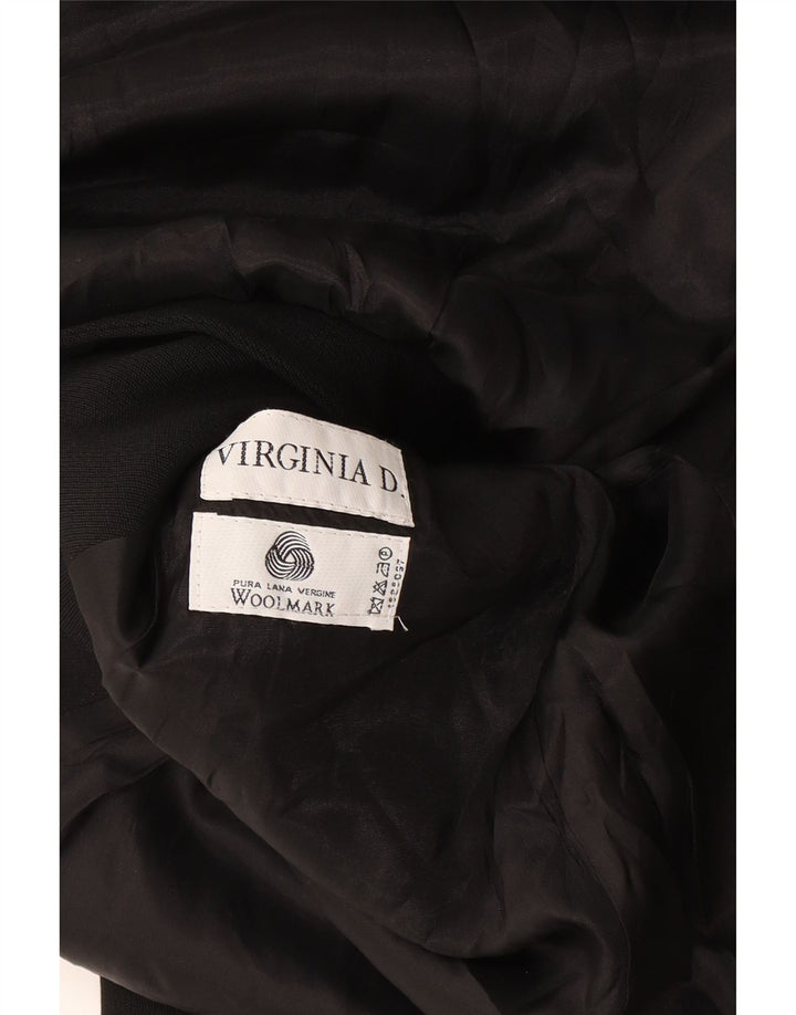 vintage Femmes Longline 4 Bouton Blazer Veste UK 14 Moyen Noir