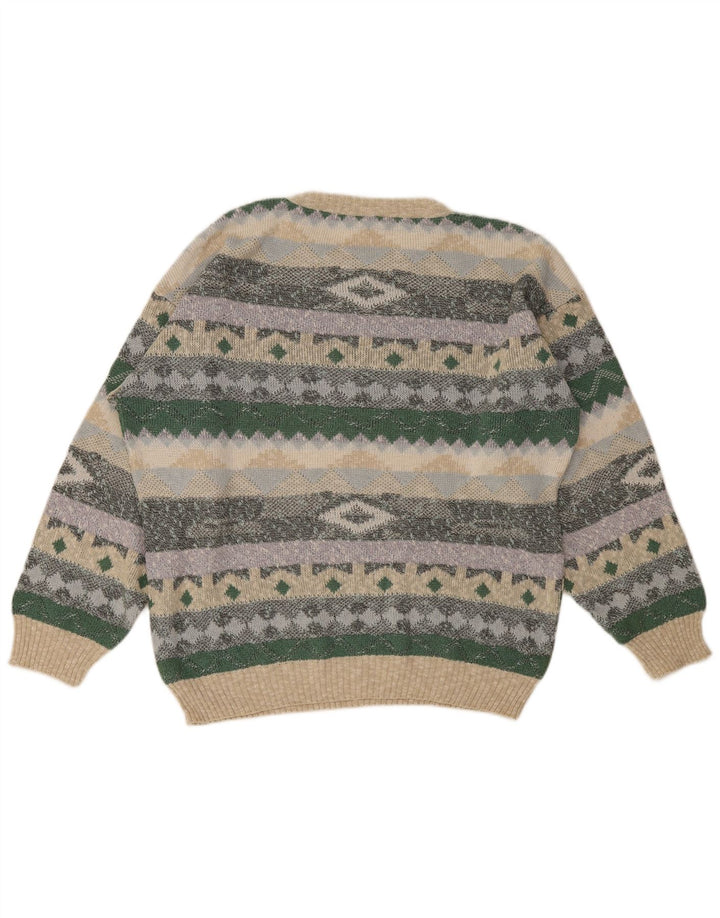Vintage Homme Ras Du Cou Pull Pull IT 48/50 Moyen Multicolore