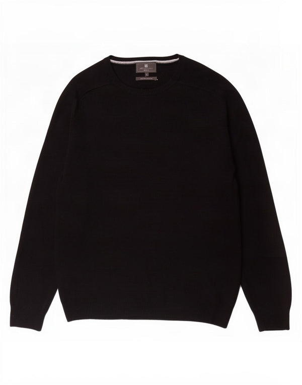 Marks & Spencer Pull coupe classique à col bateau pour homme en laine noire