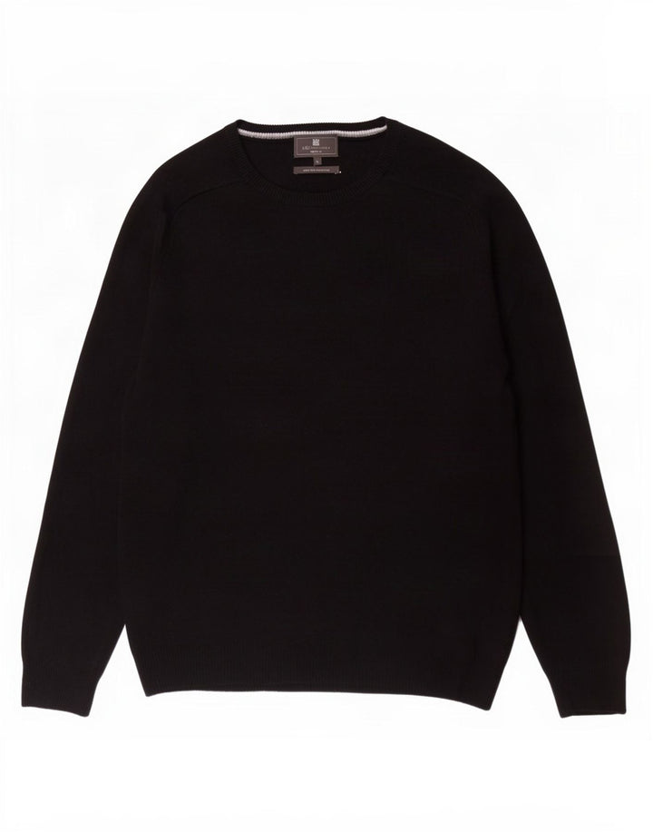 Marks & Spencer Pull coupe classique à col bateau pour homme en laine noire