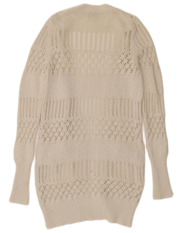 Gap Cardigan ouvert long pour femme UK 12 en coton blanc moyen