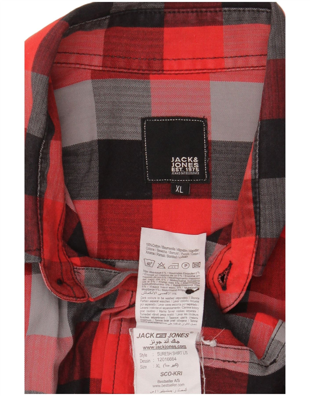 Jack & Jones Chemise XL Coton à Carreaux Multicolore Homme