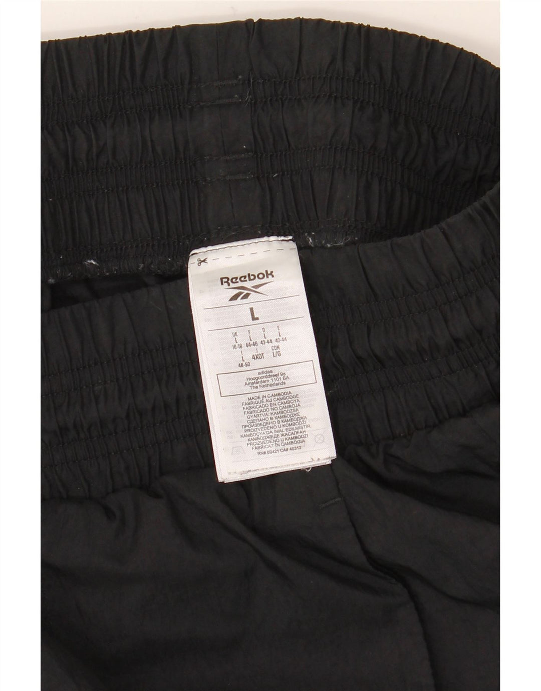 Reebok Pantalon de survêtement pour femme UK 16/18 Large Noir Polyamide