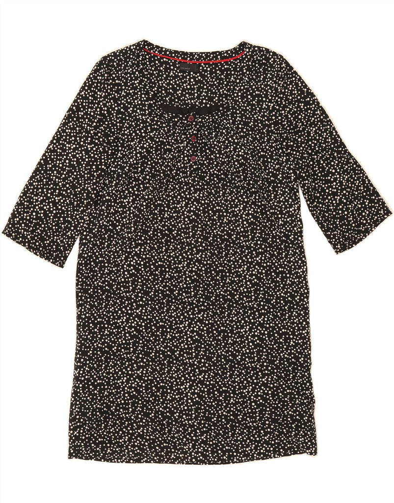VERO MODA Womens 3/4 Sleeve Shift Dress UK 10 Small Black Polka Dot Vintage Vero Moda and Second-Hand Vero Moda from Messina Hembry 