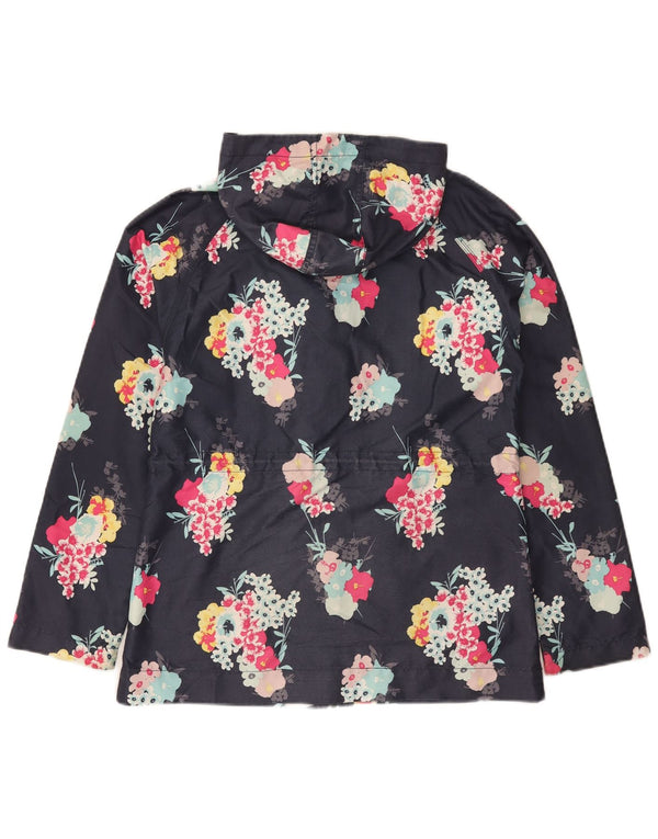 Animal Veste de pluie à capuche pour femme UK 8 Petit Bleu Marine Floral Polyester