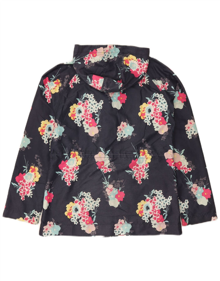 Animal Veste de pluie à capuche pour femme UK 8 Petit Bleu Marine Floral Polyester