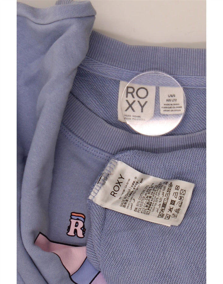 ROXY Sweat-shirt court surdimensionné pour femme UK 16 Large Bleu