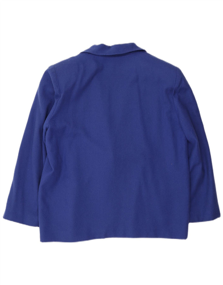 VINTAGE Womens 2 Button Blazer Jacket UK 18 XL Blue