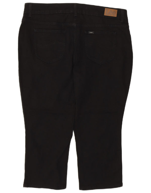 Lee Pantalon Capri taille moyenne pour femme, coupe régulière, US 20 3XL W40 L22, noir