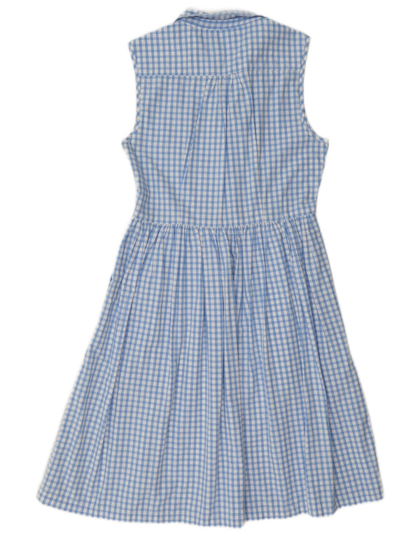 French Connection Robe trapèze sans manches pour femme UK 10 Petit vichy bleu