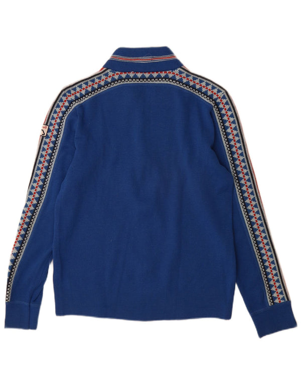 Dolomiten Cardigan Homme Pull IT 50 Laine Géométrique Bleu Moyen