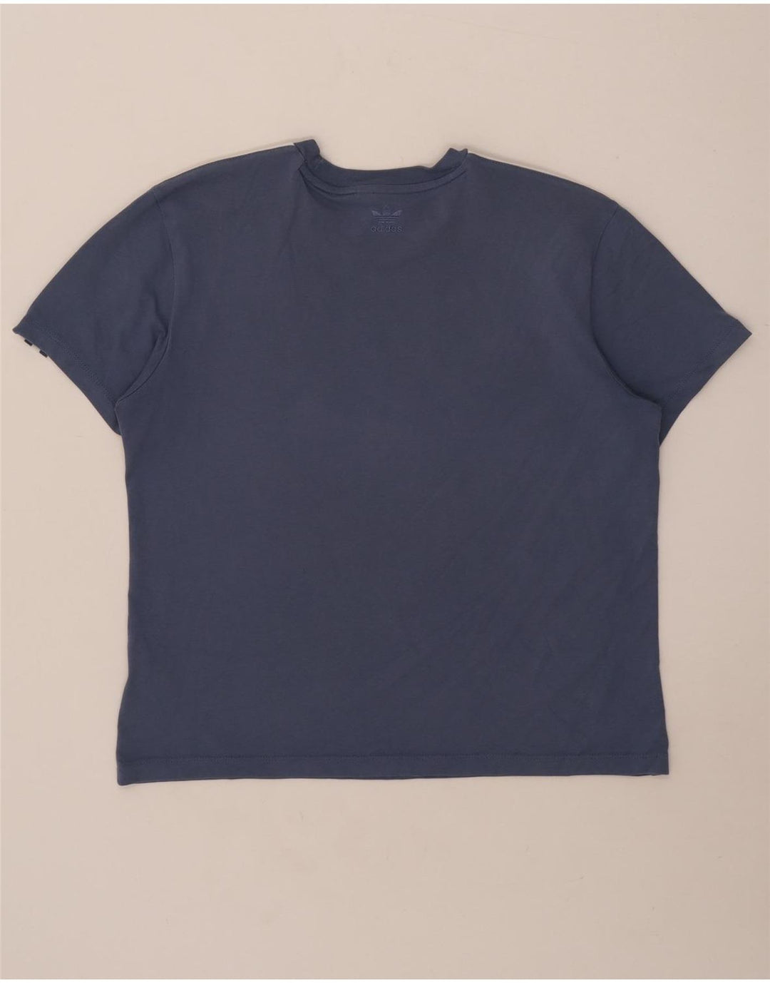 Adidas T-Shirt Femme Top UK 12 Bleu Moyen Coton