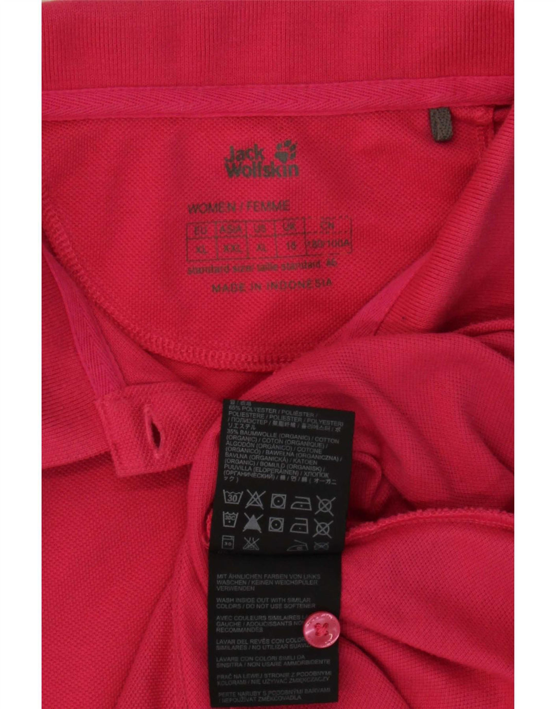 Jack Wolfskin Polo Femme UK 18 XL Rose Polyester