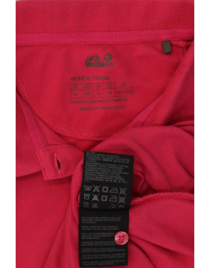 Jack Wolfskin Polo Femme UK 18 XL Rose Polyester