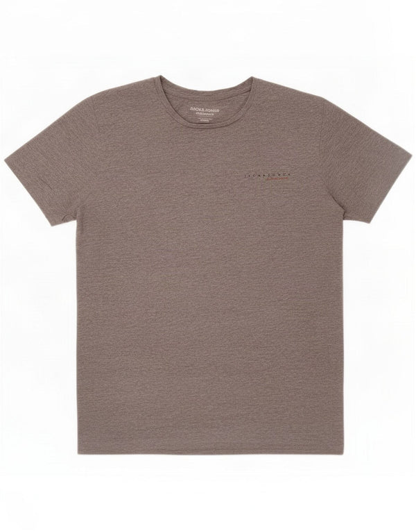 Jack & Jones T-shirt coupe classique pour homme, grand, gris chiné, coton