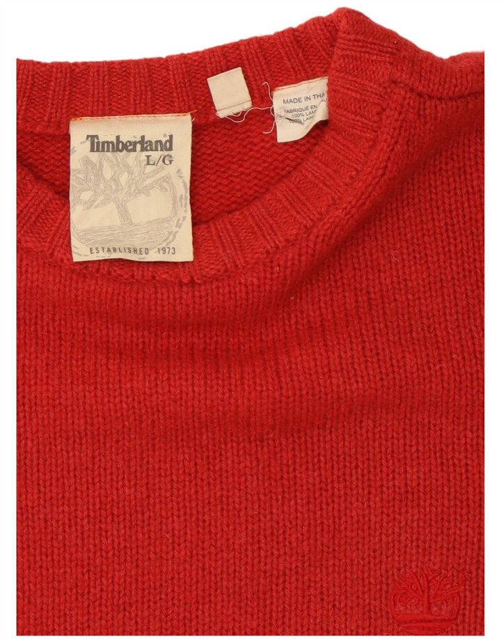 Timberland Pull à col rond pour homme en laine rouge Large
