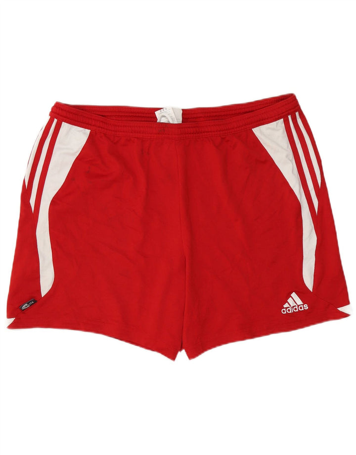 Adidas Short de sport Climalite pour homme XL Rouge Colorblock Polyester
