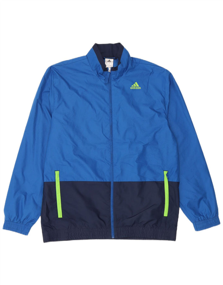 Adidas Veste de survêtement pour homme UK 42/44 Large Bleu Colorblock Polyester