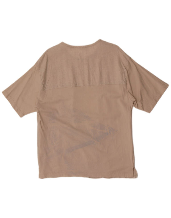 Zara Homme T-Shirt Top Large Beige Coton
